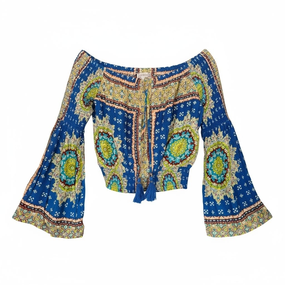 Band Of Gypsies Bohemian Off-shoulder Blouse - Size Medium - Picture 3 of 4